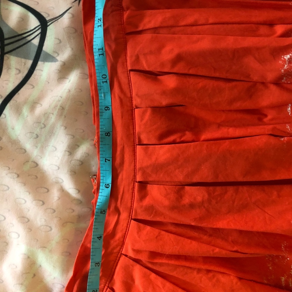 Red Tropical Print Pleated Midi Skirt - Picture 7 of 7